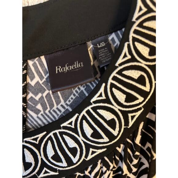 Rafaella Black White Abstract Print Sleeveless Jumpsuit Size Large - Picture 4 of 8